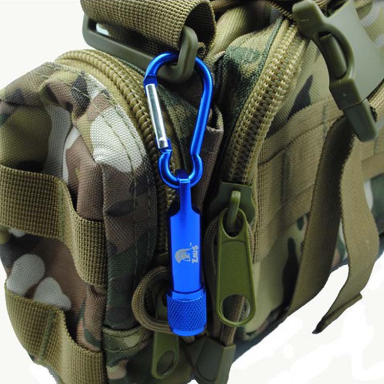 Promotional Custom Mini Metal Torch Keychain, Led Flashlight Keychain with Carabiner